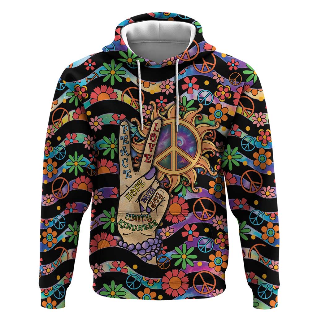 Hippie Hoodie Hand Gesture V With Peace Symbol DT05