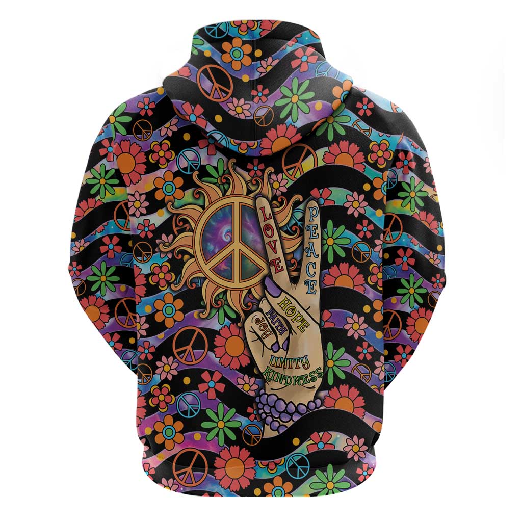 Hippie Hoodie Hand Gesture V With Peace Symbol DT05