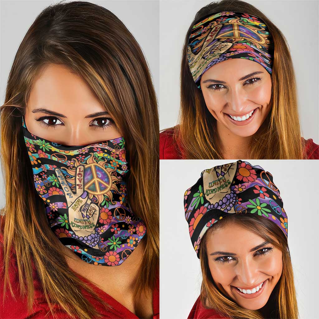 Hippie Neck Gaiter Hand Gesture V With Peace Symbol DT05