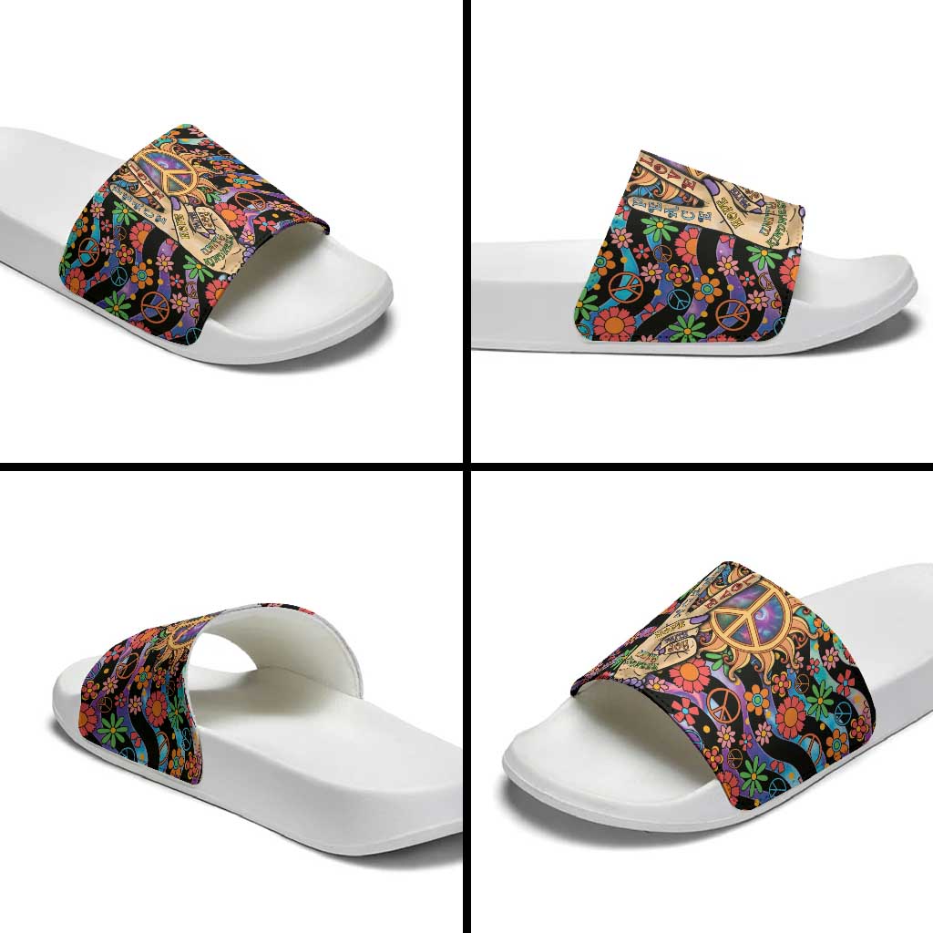 Hippie Slide Sandals Hand Gesture V With Peace Symbol DT05