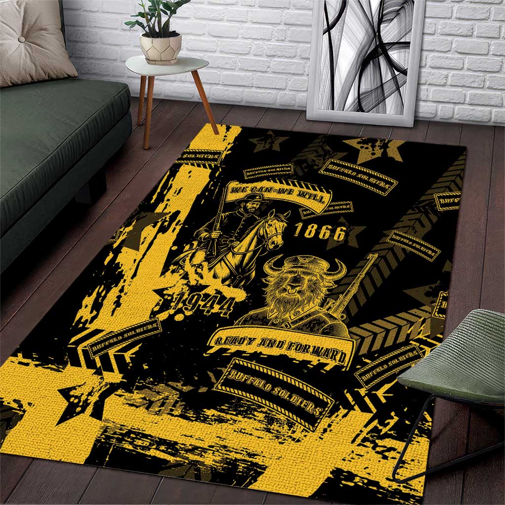 Buffalo Soldiers African American Area Rug Military Urban Retro Style DT05