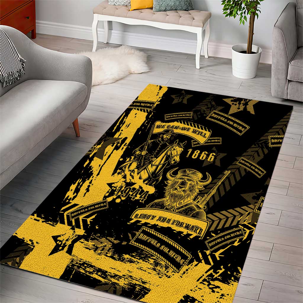 Buffalo Soldiers African American Area Rug Military Urban Retro Style DT05