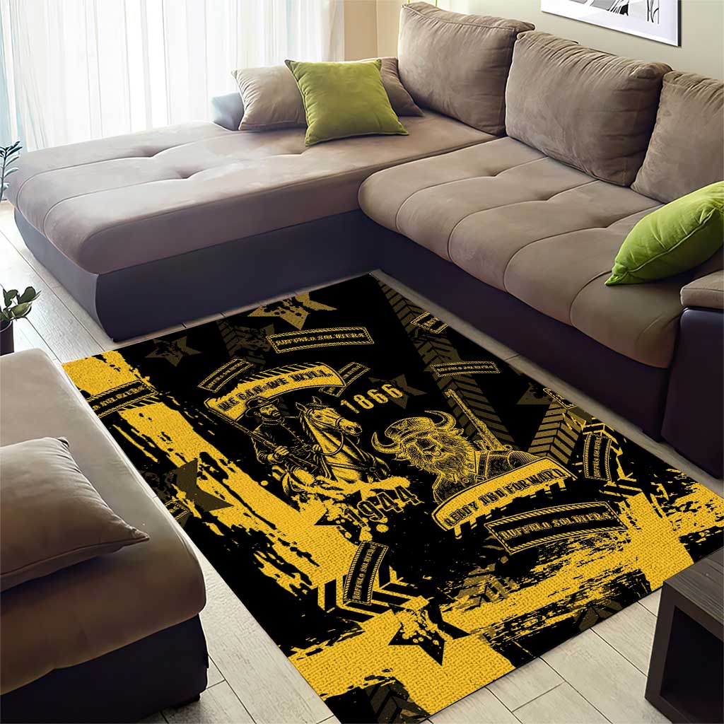 Buffalo Soldiers African American Area Rug Military Urban Retro Style DT05