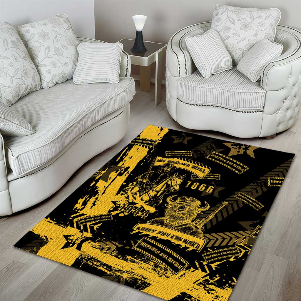 Buffalo Soldiers African American Area Rug Military Urban Retro Style DT05