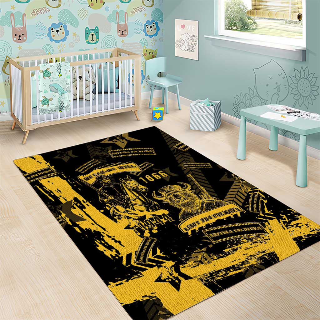Buffalo Soldiers African American Area Rug Military Urban Retro Style DT05