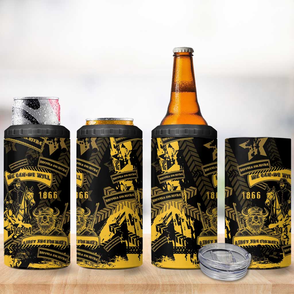 Buffalo Soldiers African American 4 in 1 Can Cooler Tumbler Military Urban Retro Style DT05