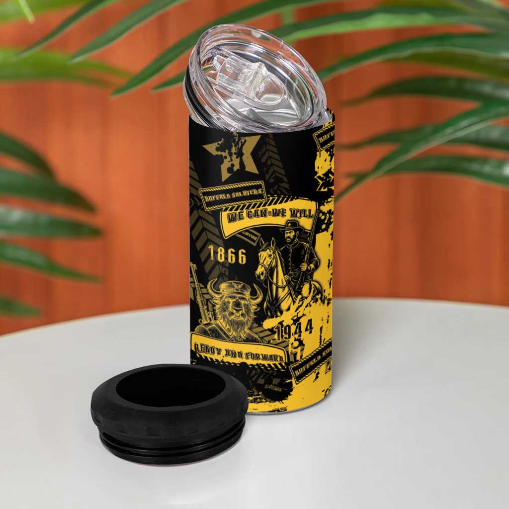 Buffalo Soldiers African American 4 in 1 Can Cooler Tumbler Military Urban Retro Style DT05