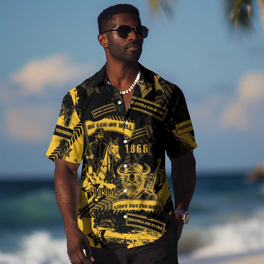 Buffalo Soldiers African American Hawaiian Shirt Military Urban Retro Style DT05