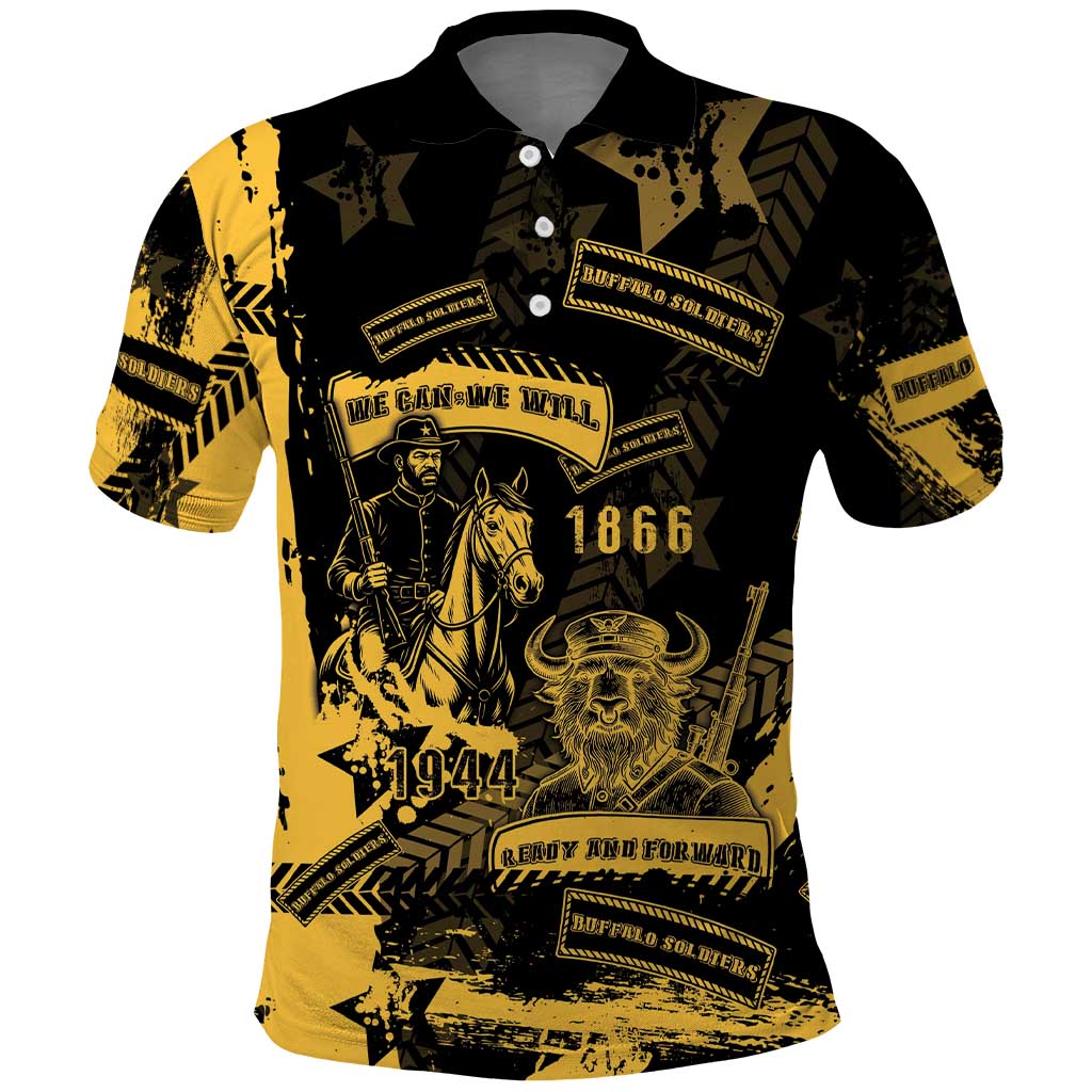 Buffalo Soldiers Polo Shirt Military Urban Retro Style DT05