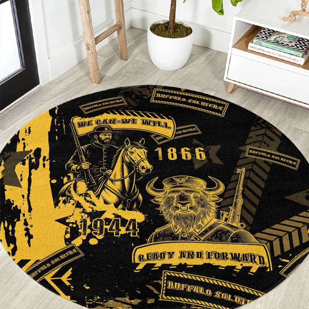 Buffalo Soldiers African American Round Carpet Military Urban Retro Style DT05