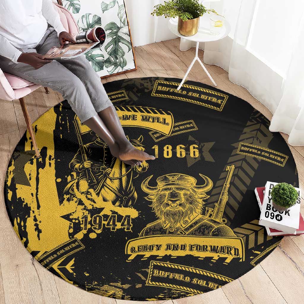 Buffalo Soldiers African American Round Carpet Military Urban Retro Style DT05