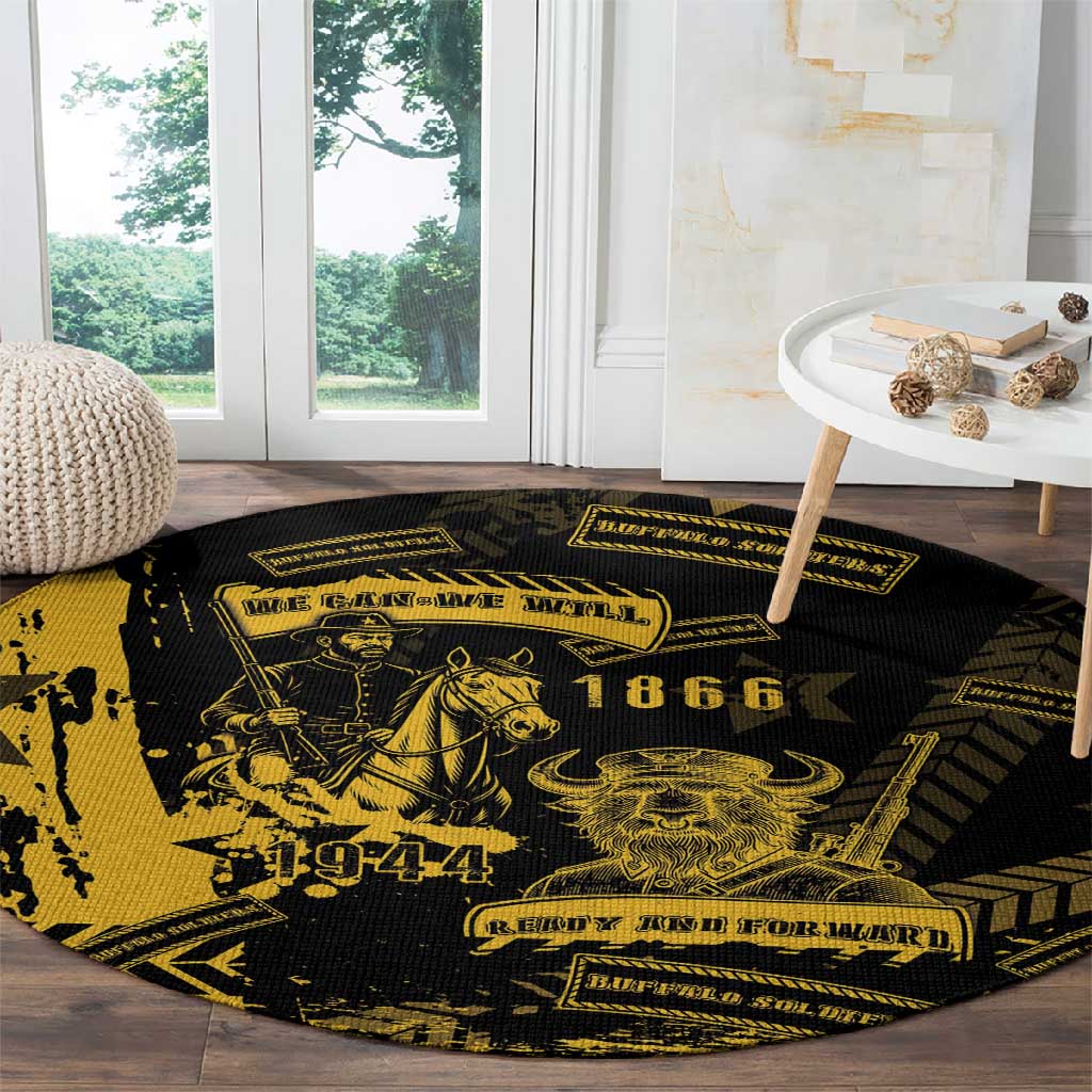 Buffalo Soldiers African American Round Carpet Military Urban Retro Style DT05