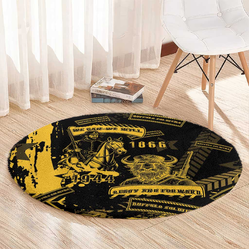 Buffalo Soldiers African American Round Carpet Military Urban Retro Style DT05