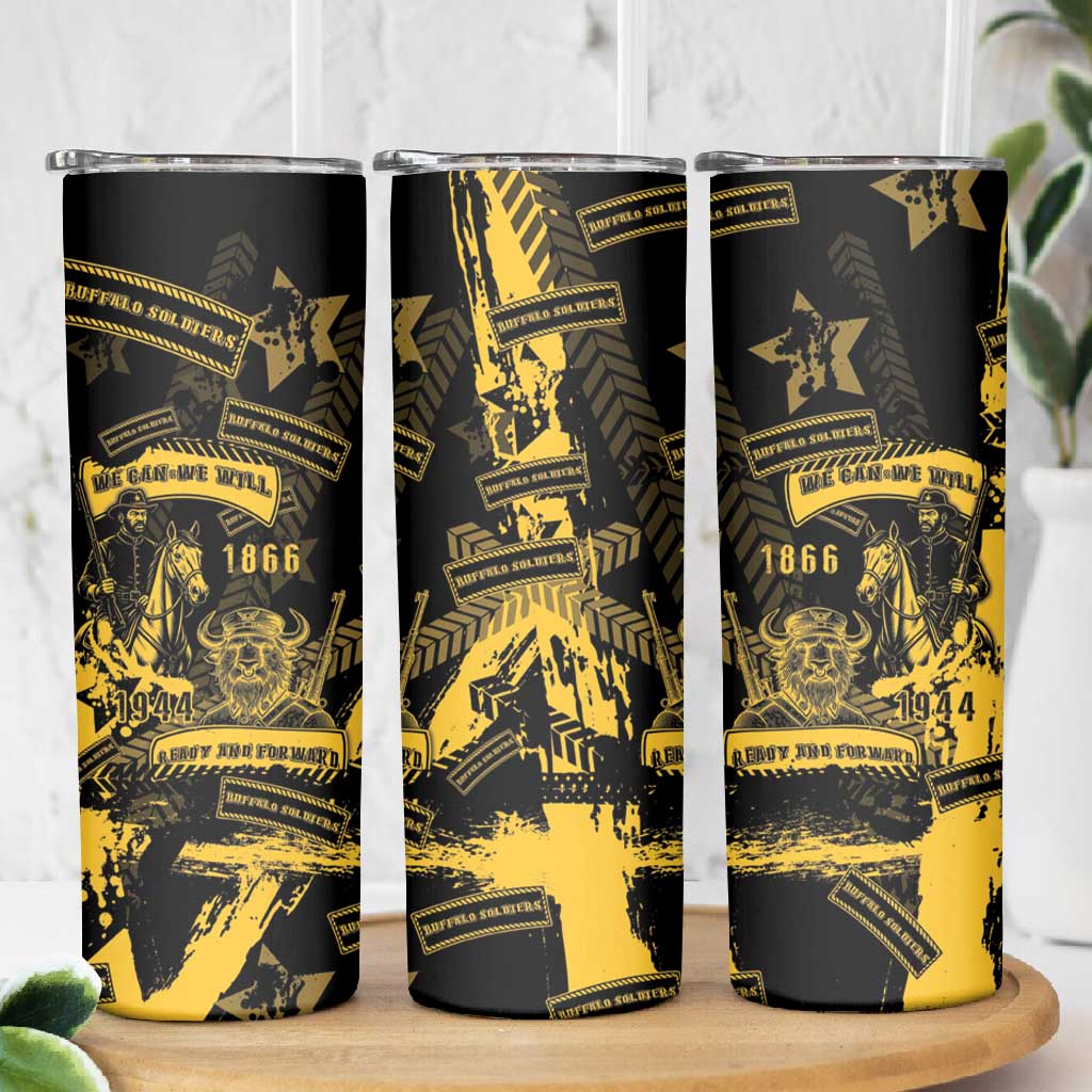 Buffalo Soldiers African American Skinny Tumbler Military Urban Retro Style DT05