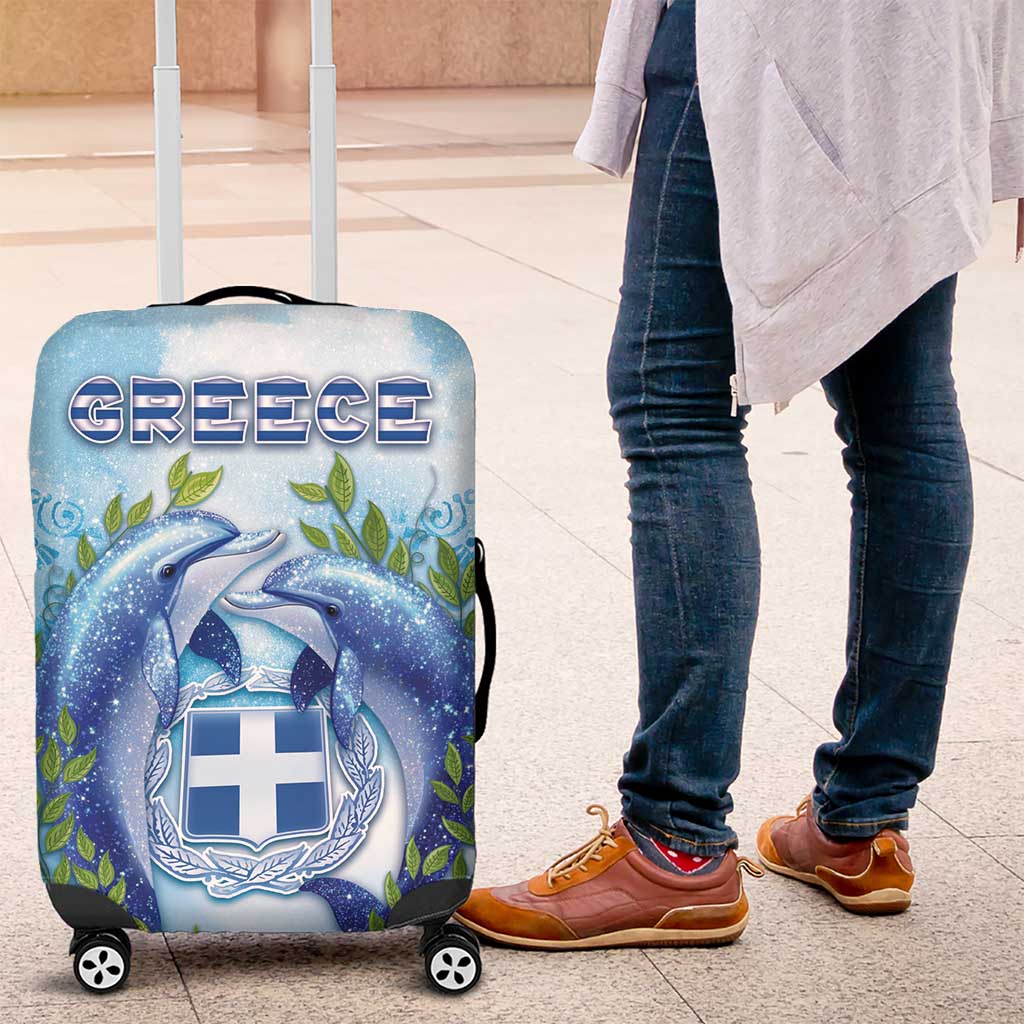 Greece Luggage Cover Dolphins And Symbol DT05