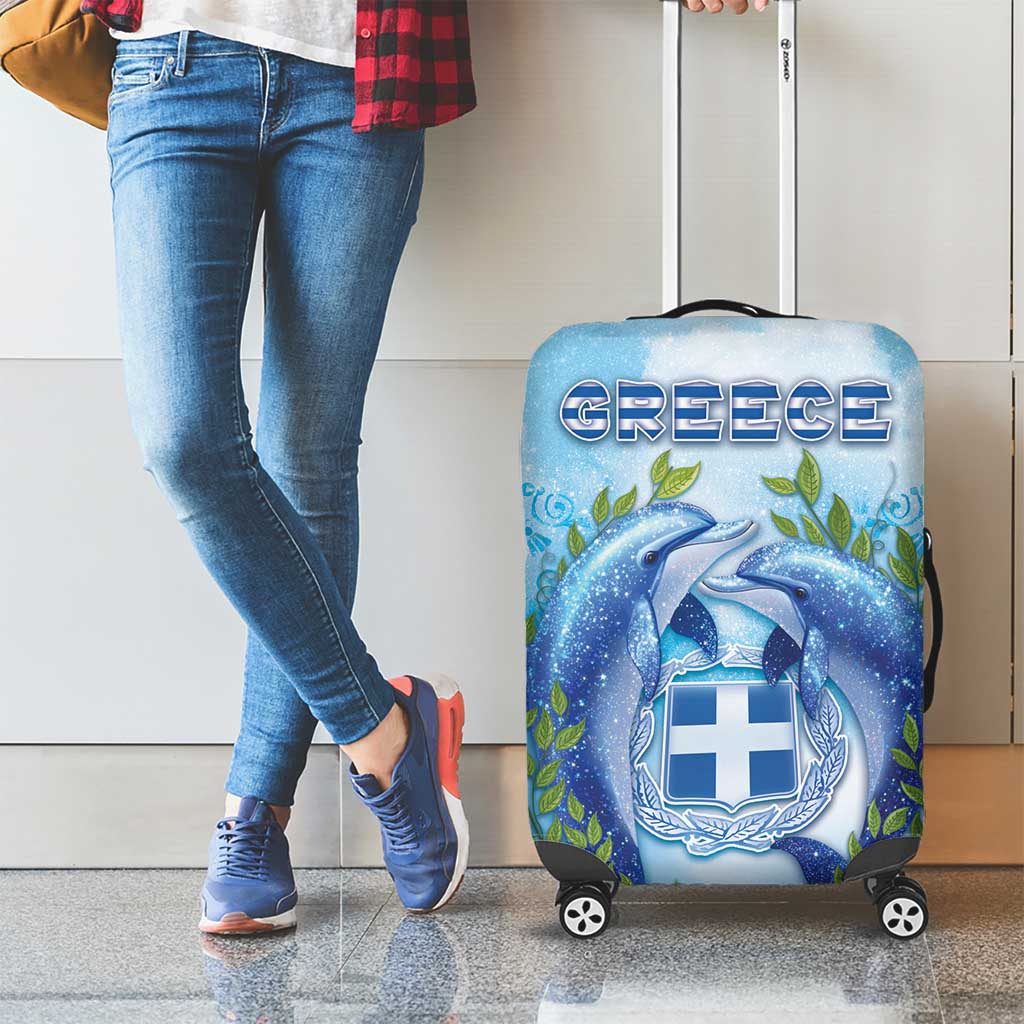 Greece Luggage Cover Dolphins And Symbol DT05