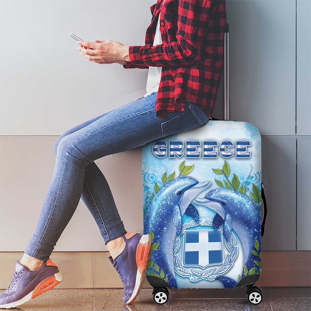 Greece Luggage Cover Dolphins And Symbol DT05