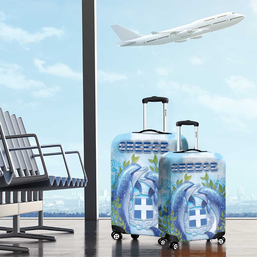 Greece Luggage Cover Dolphins And Symbol DT05