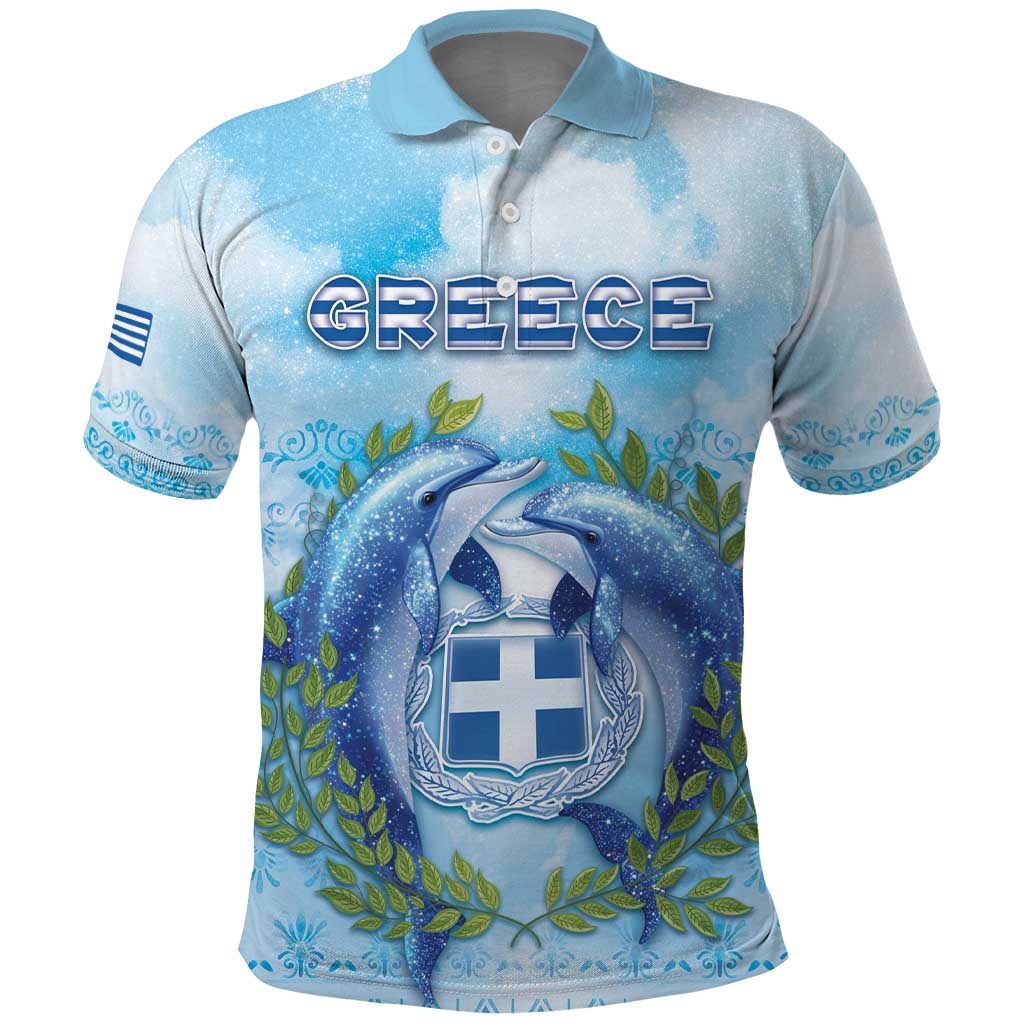 Personalized Greece Polo Shirt Dolphins And Symbol DT05