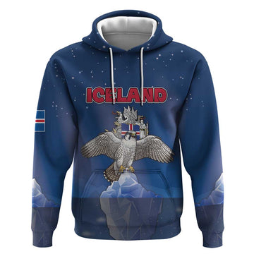 Personalized Iceland Hoodie The Gyrfalcon With Symbol DT05
