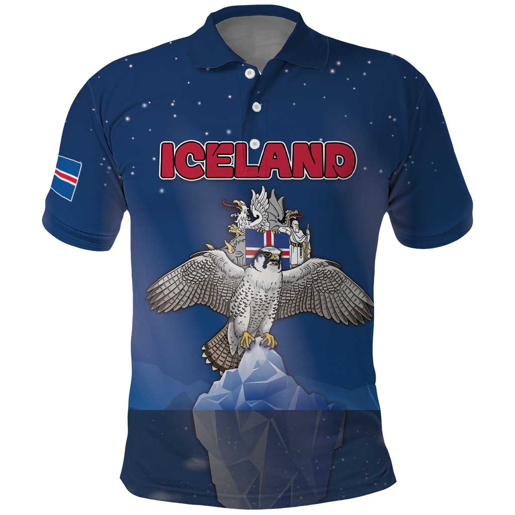 Personalized Iceland Polo Shirt The Gyrfalcon With Symbol DT05