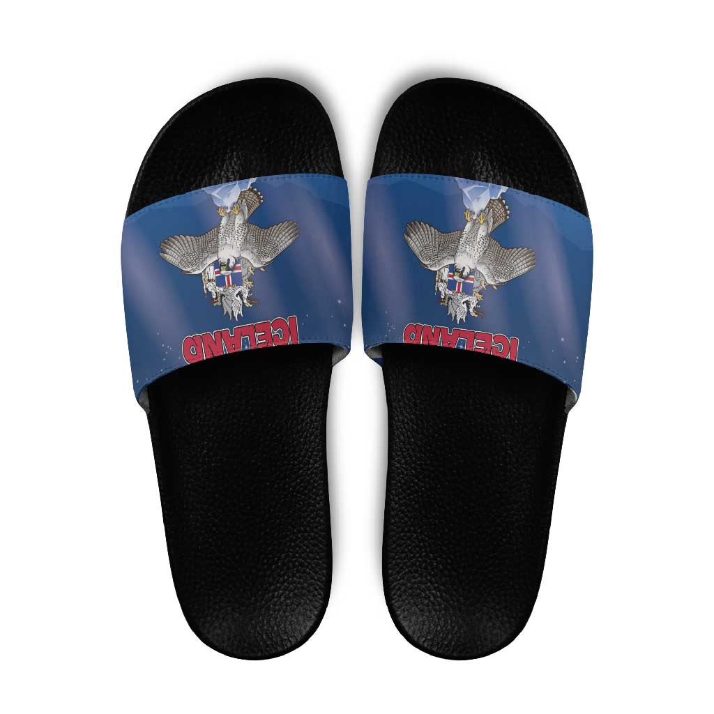 Iceland Slide Sandals The Gyrfalcon With Symbol DT05