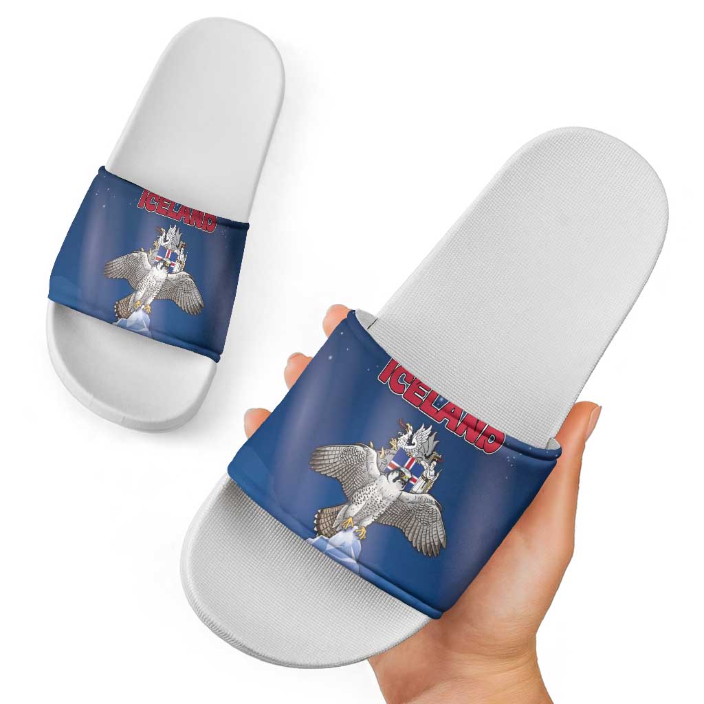Iceland Slide Sandals The Gyrfalcon With Symbol DT05