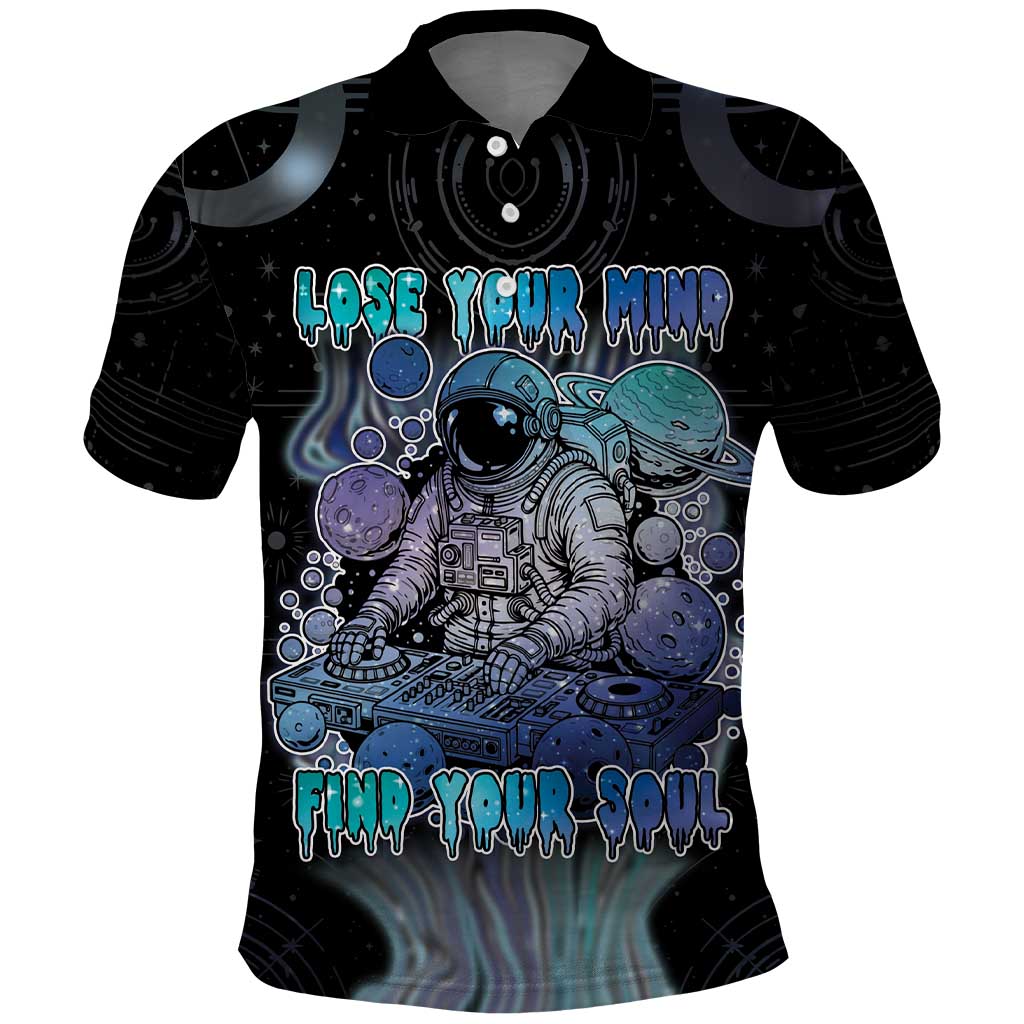 Astronaut Polo Shirt Love Your Mind Find Your Soul DT05