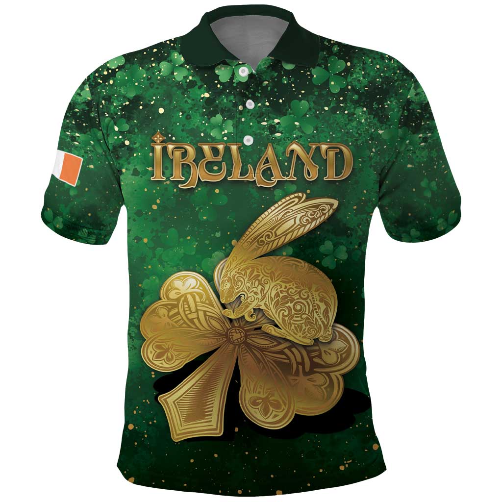 Personalized Ireland Polo Shirt The Shamrock With The Irish Hare Patterns DT05