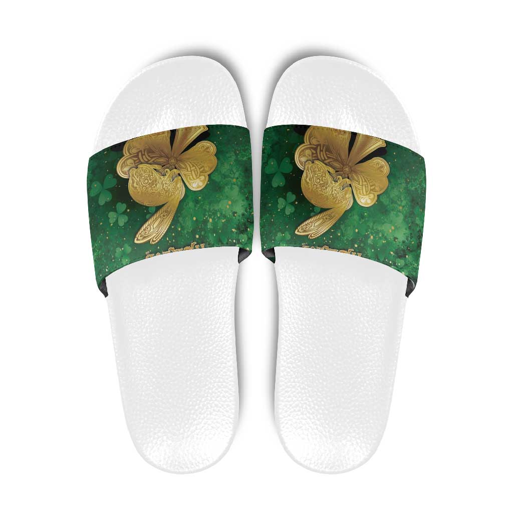 Ireland Slide Sandals The Shamrock With The Irish Hare Patterns DT05