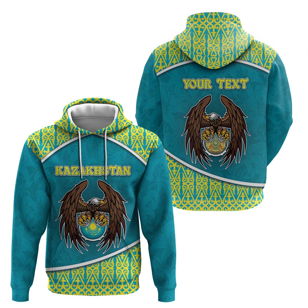 Personalized Kazakhstan Hoodie The Eagle With Kazakh Patterns DT05