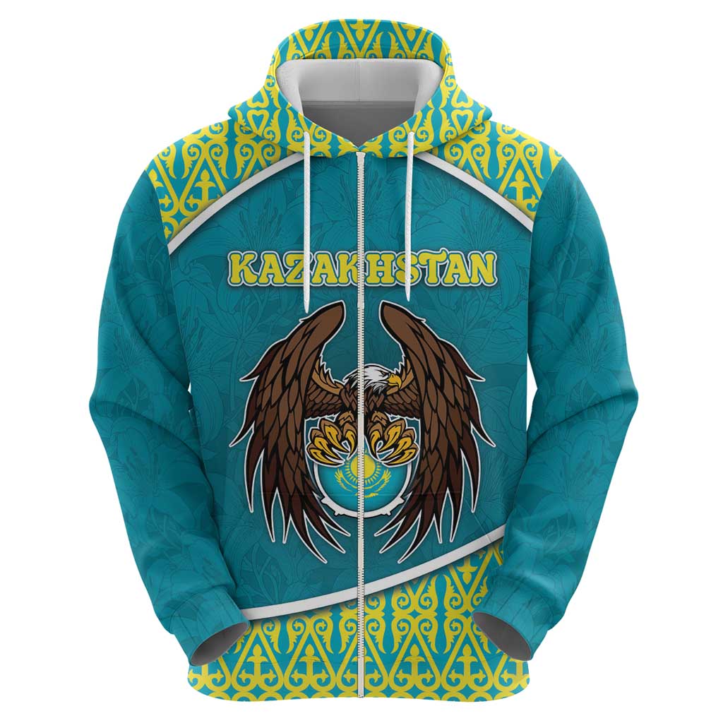 Personalized Kazakhstan Hoodie The Eagle With Kazakh Patterns DT05