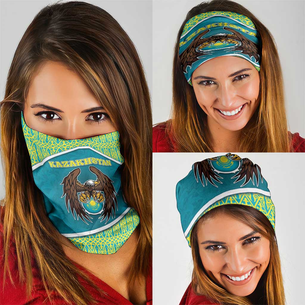 Kazakhstan Neck Gaiter The Eagle With Kazakh Patterns DT05