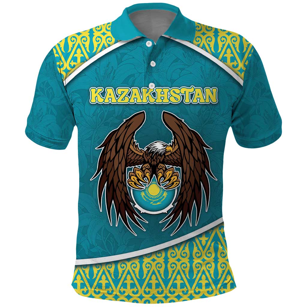 Personalized Kazakhstan Polo Shirt The Eagle With Kazakh Patterns DT05