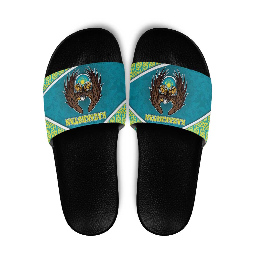 Kazakhstan Slide Sandals The Eagle With Kazakh Patterns DT05