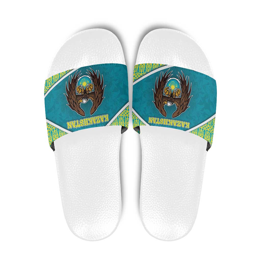 Kazakhstan Slide Sandals The Eagle With Kazakh Patterns DT05