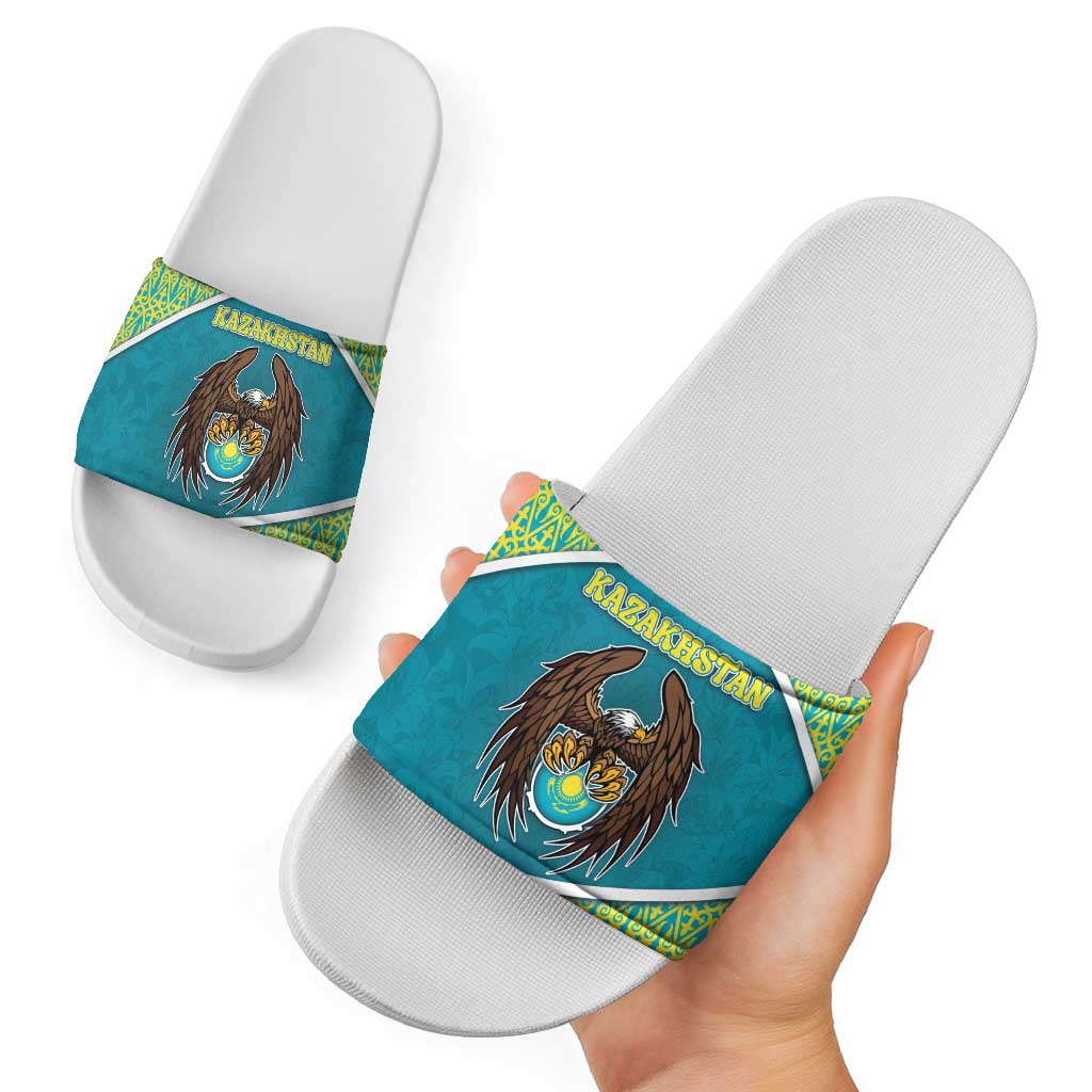 Kazakhstan Slide Sandals The Eagle With Kazakh Patterns DT05