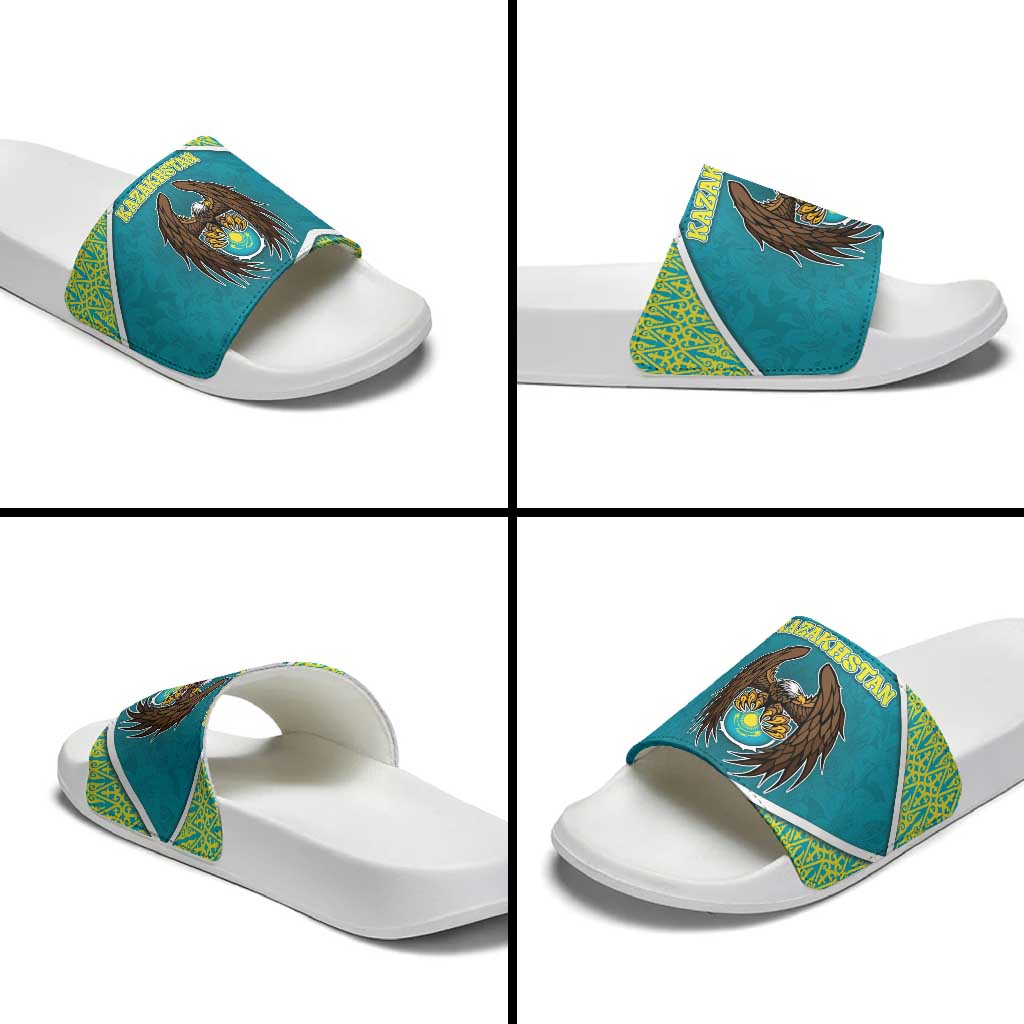 Kazakhstan Slide Sandals The Eagle With Kazakh Patterns DT05