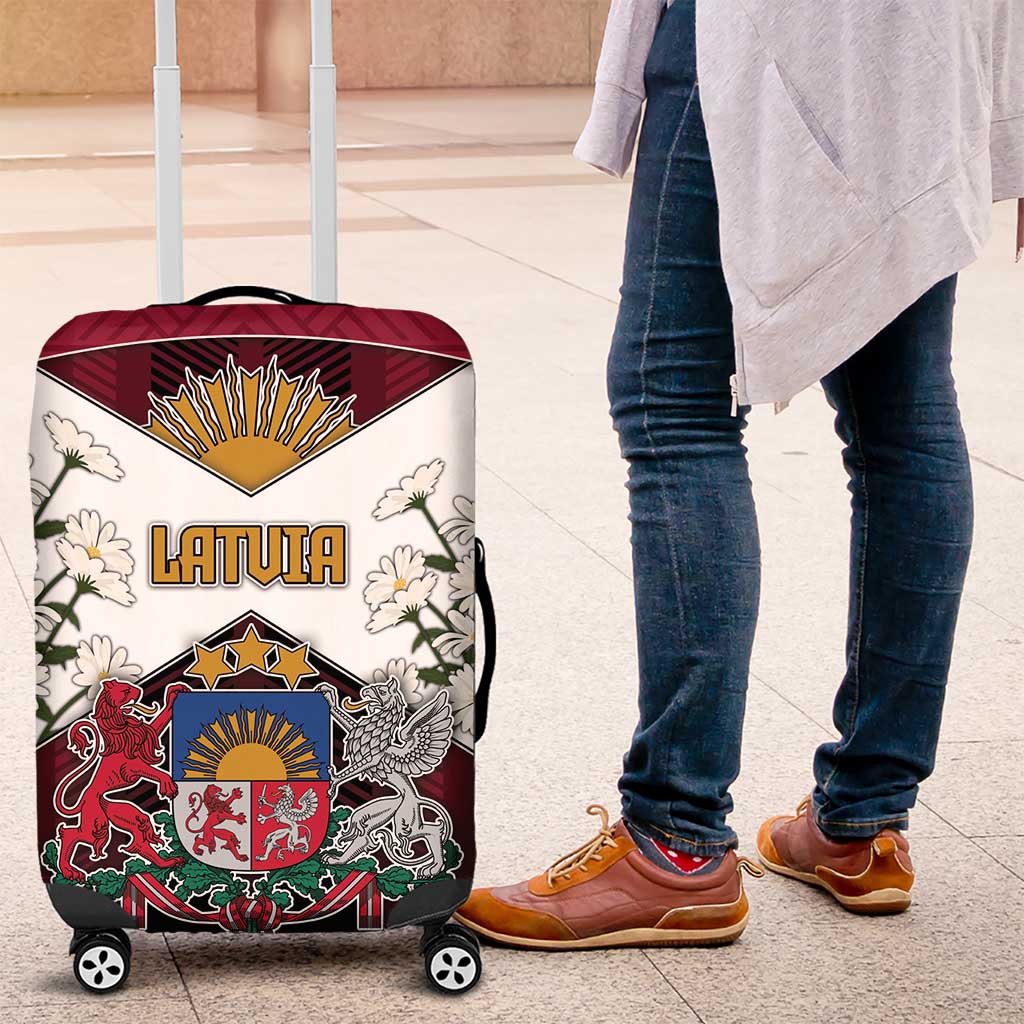 Latvia Luggage Cover Symbol With Latvians Patterns DT05