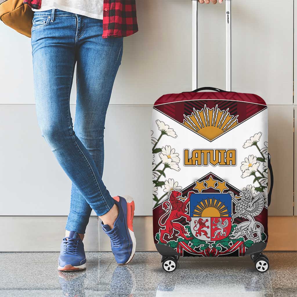 Latvia Luggage Cover Symbol With Latvians Patterns DT05