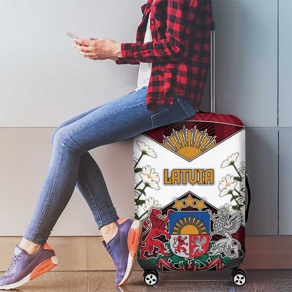 Latvia Luggage Cover Symbol With Latvians Patterns DT05