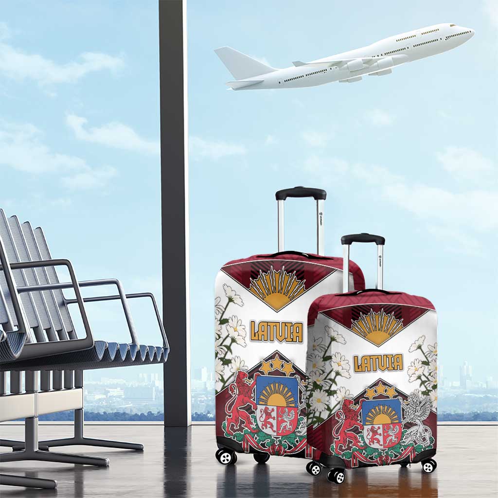 Latvia Luggage Cover Symbol With Latvians Patterns DT05