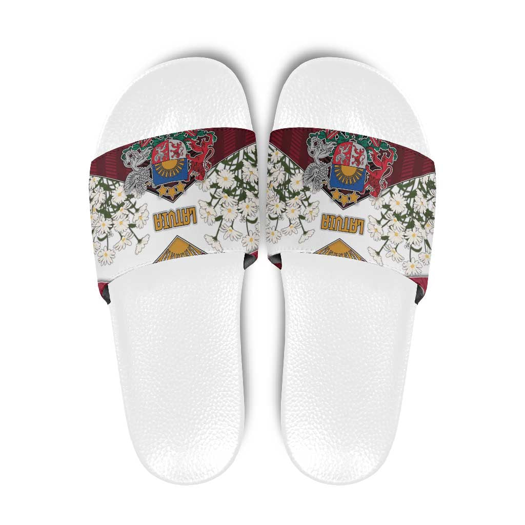 Latvia Slide Sandals Symbol With Latvians Patterns DT05
