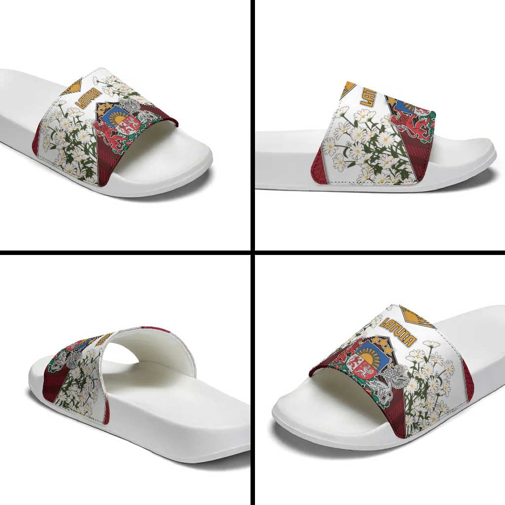 Latvia Slide Sandals Symbol With Latvians Patterns DT05