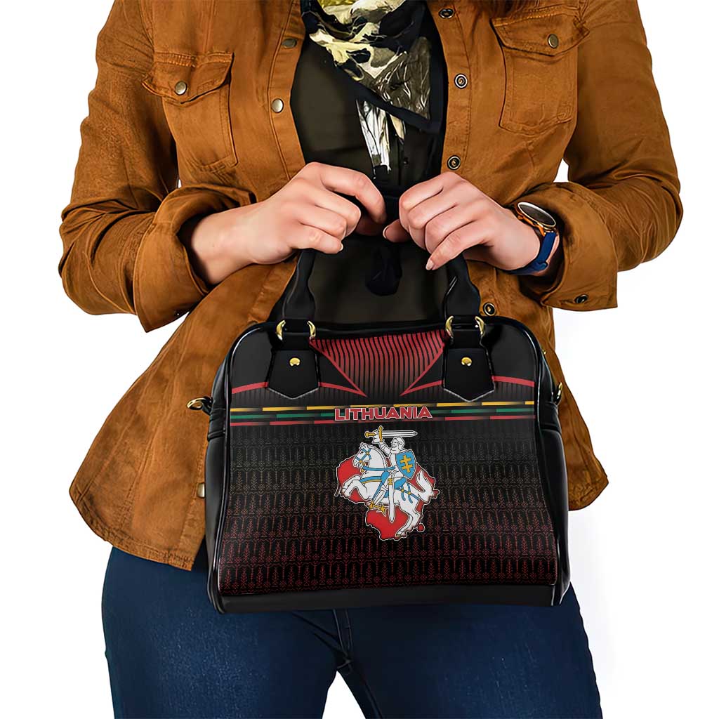 Lithuania Shoulder Handbag Knight In Armor With Map DT05