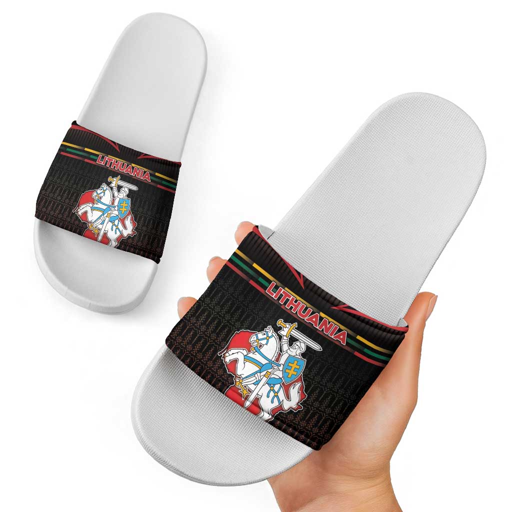 Lithuania Slide Sandals Knight In Armor With Map DT05