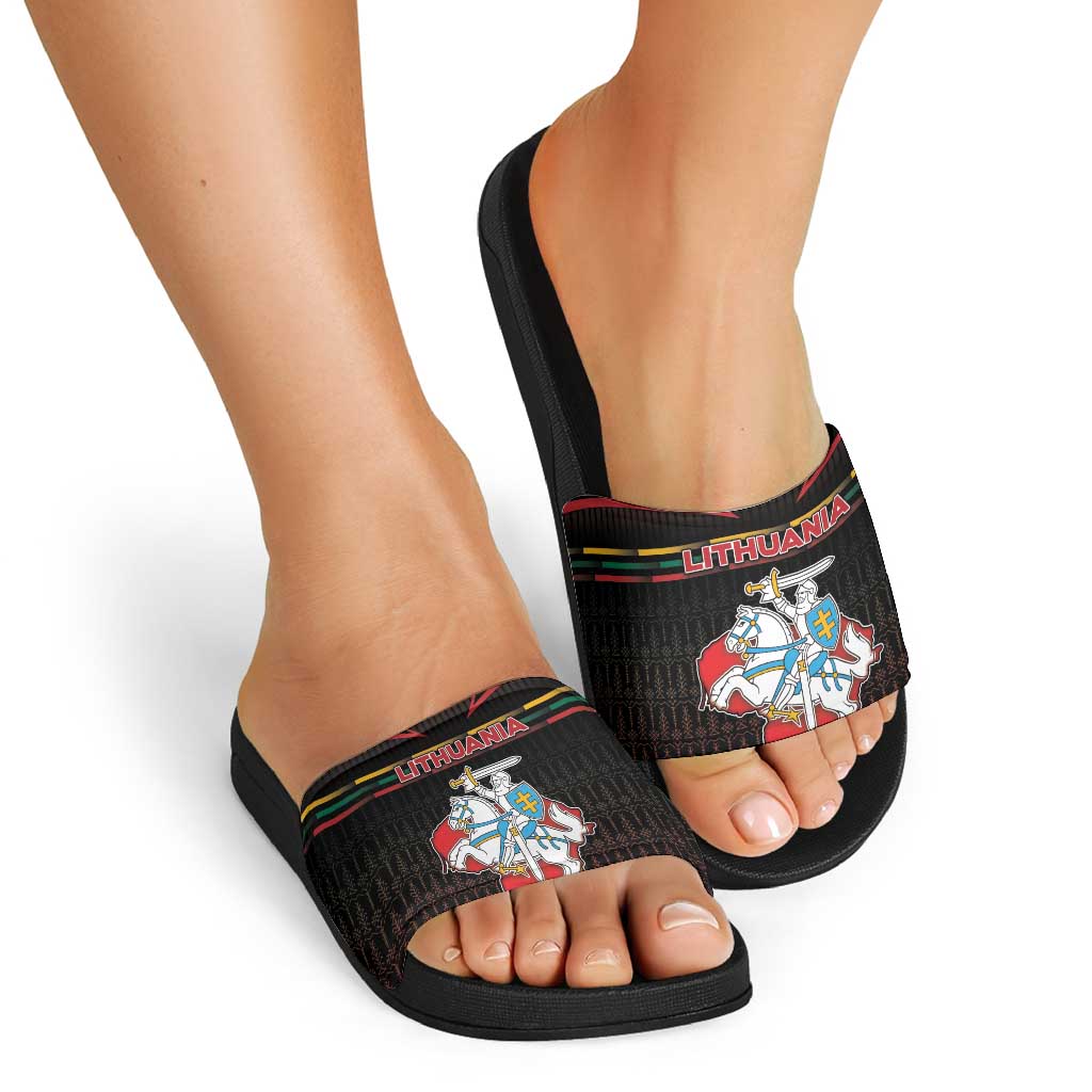 Lithuania Slide Sandals Knight In Armor With Map DT05