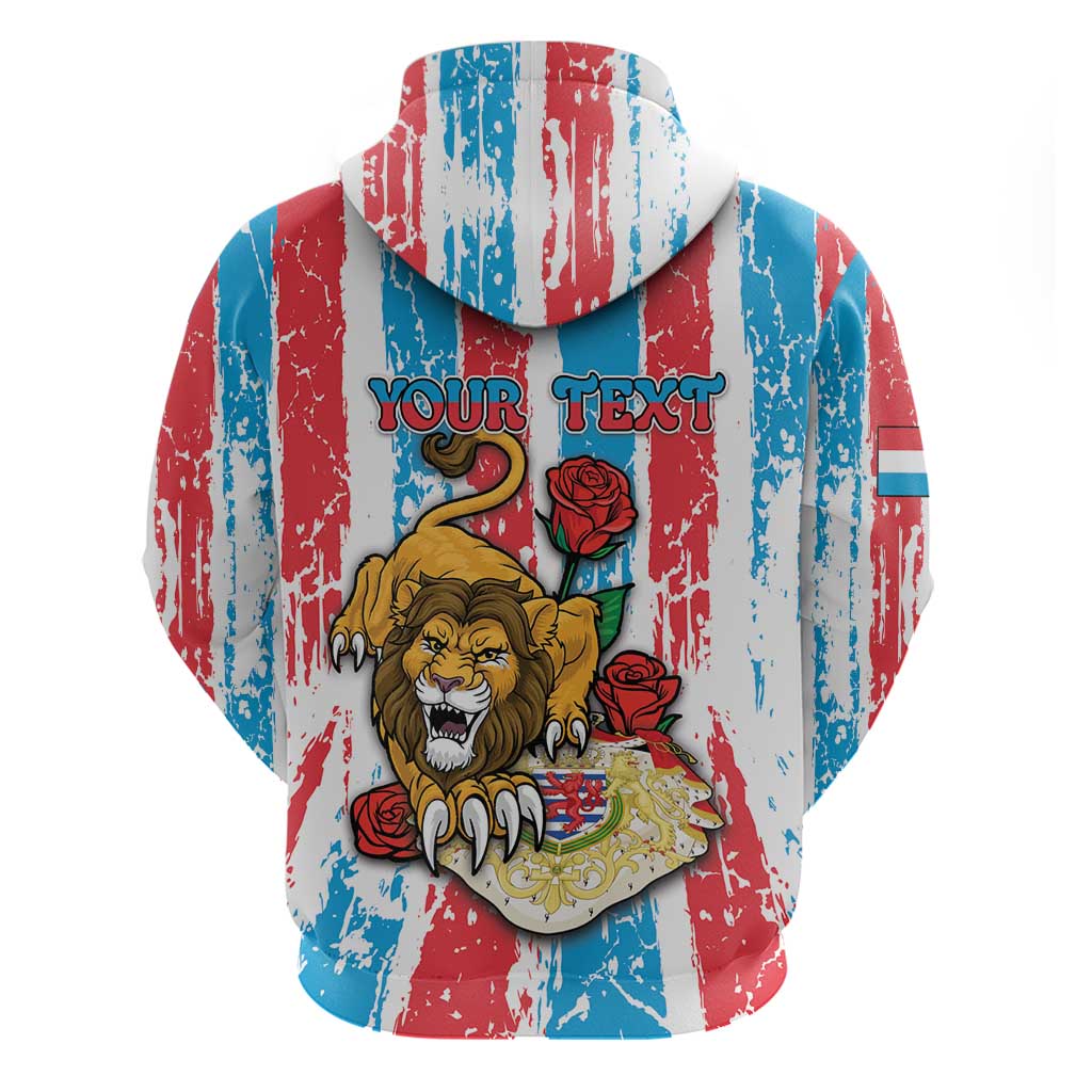 Personalized Luxembourg Hoodie Red Lion With Coat Of Arms DT05