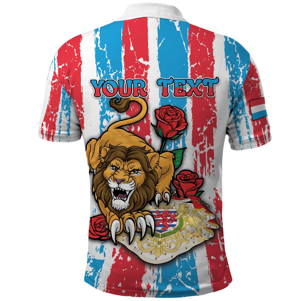 Personalized Luxembourg Polo Shirt Red Lion With Coat Of Arms DT05