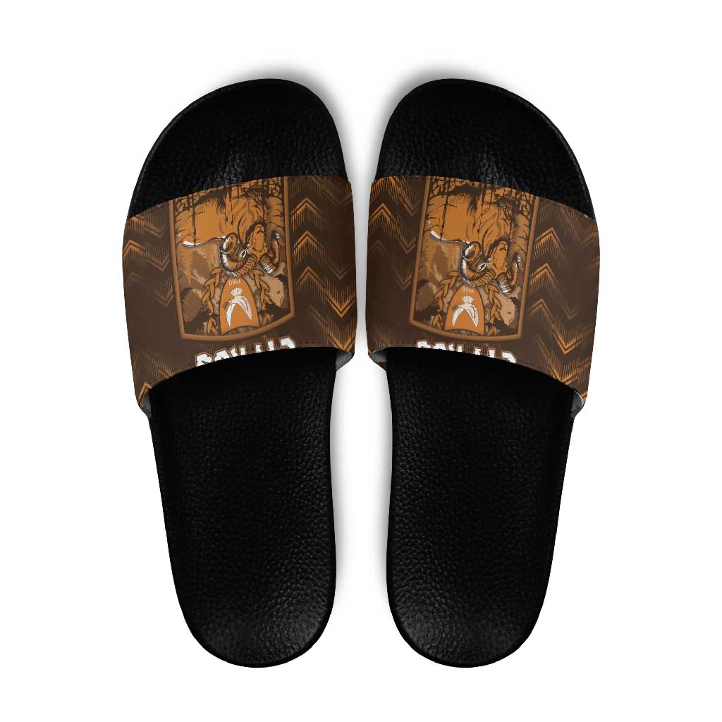 Cyprus Slide Sandals The Cypriot Mouflon With Coat Of Arms DT05